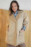 Aviator Oversized Shearling Jacket Stone /12=